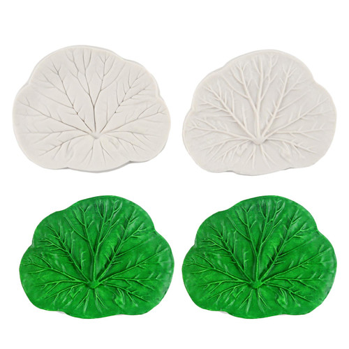 QDMOLDS Lotus Leaf Veining Gum Paste Mold Lotus Leaf Silicone Fondant Mold for Cake Decoration Chocolate Cupcake Topper Candy Sugar Craft Polymer Clay Gum Paste