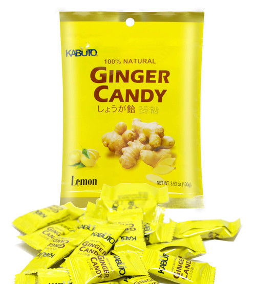 Kabuto Ginger Chews Candy with Lemon, Lemon Ginger Chews,Candied Candy,Sweet Soft Ginger Candy, 3.5 Oz (Lemon, 1 Pack)