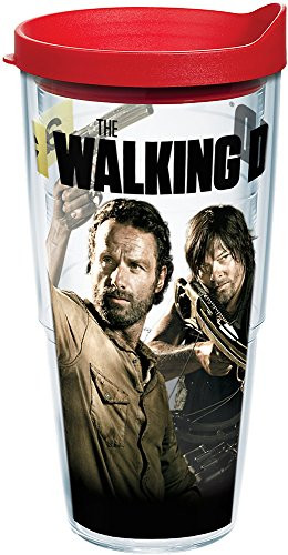 Tervis 1165186 The Walking Dead-Group Insulated Tumbler with Wrap and Red Lid, 24oz, Clear