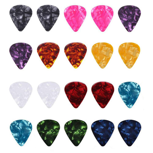 20PCS 0.75mm Guitar Picks Guitar Plectrums Celluloid Pick for Gift Acoustic Guitar Bass and Electric Guitar