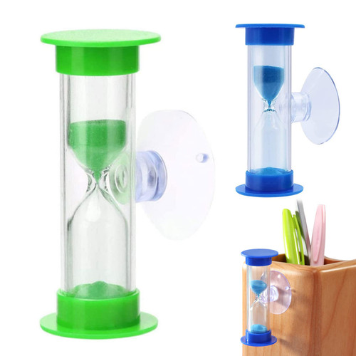 Timers 2Pcs Sand Timers for Kids Two/Three Minutes Teeth Brushing Timer with Suction Cup for Kids Toothbrush Timer Hourglass Timer for Games Cooking