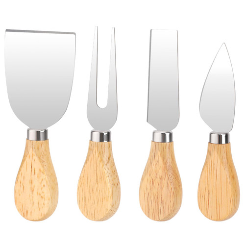 4 Piece Cheese Knives Set with Bamboo Handle, Mini Stainless Steel Cheese knife set for Charcuterie Board Utensils, Butter Knife & Fork, Cheese Slicer Cheese Cutter 4 Piece Cheese Knives Set with Bamboo Handle, Mini Stainless Steel Cheese knife set for Charcuterie Board Utensils, Butter Knife & Fork, Cheese Slicer Cheese Cutter