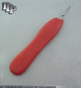 Scalpel Knife Handle # 5 Red Plastic Grip, Surgi DDP Instruments