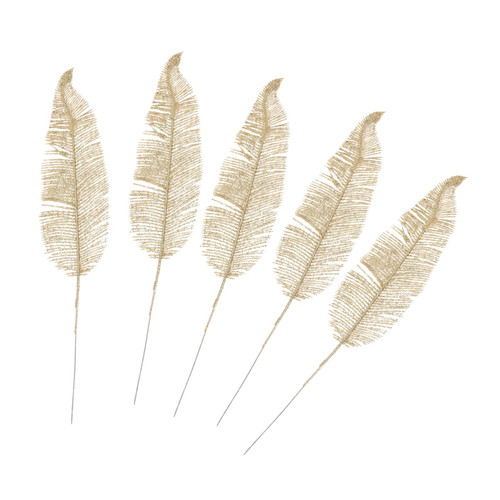 Yardenfun 5 Pcs Simulated Leaves Nativity Accessories Flowers Christmas Glitter Leaves Christmas Flower Pick Glitter Holly Leaves Leaf Ferns Palm Lea Artificial Leaves Plastic