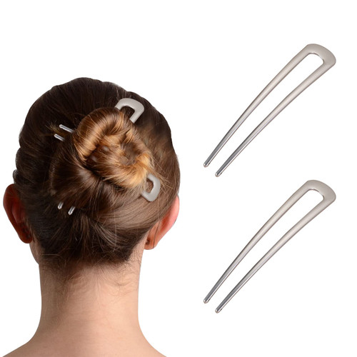 2Pcs U Shaped Hair Pins, Metal Hair Fork, Vintage Hair Sticks, Hair Pins for Buns, French Updo Hair Pins for Women Hair Accessories Girls Gifts Hairstyle Chignon (Silver color) 2Pcs U Shaped Hair Pins, Metal Hair Fork, Vintage Hair Sticks, Hair Pins for Buns, French Updo Hair Pins for Women Hair Accessories Girls Gifts Hairstyle Chignon (Silver color)
