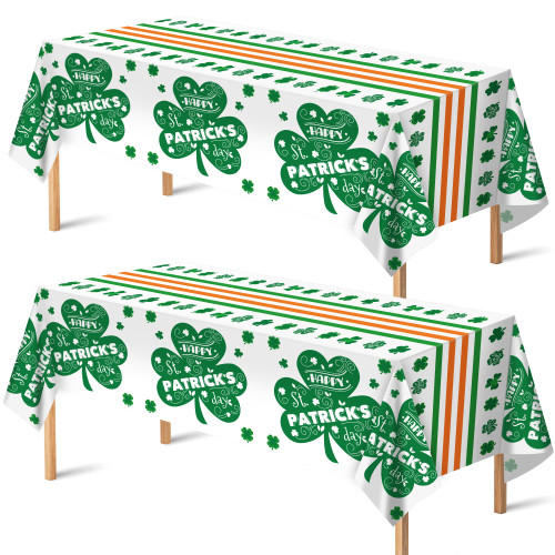OHOME St Patricks Day Tablecloth - St Patricks Day Decor - Shamrock Decorations - St Patricks Day Accessories | St Patricks Day Decorations | St. Patrick's Day Decorations,54" X 108",2 Pack
