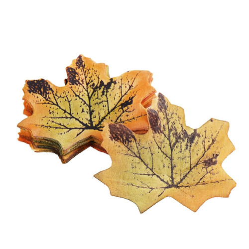 RUNROTOO 50pcs Decorative Maple Leaves Fake Maple Leaves Photo Props Artificial Yiwu