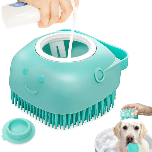 Dog Cat Bath Brush, with Soap and Shampoo Dispenser Dog Grooming Brush Massage Brush Soft Silicone Rubber Bristle for Short Haired Dogs Cats Shower(Blue) Dog Cat Bath Brush, with Soap and Shampoo Dispenser Dog Grooming Brush Massage Brush Soft Silicone Rubber Bristle for Short Haired Dogs Cats Shower(Blue)