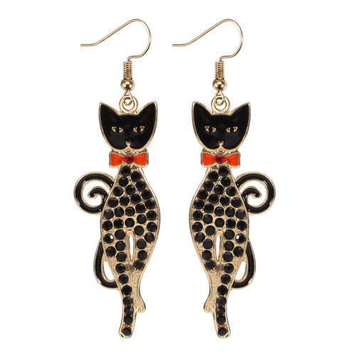 Halloween Earrings for Women Spooky Cat Earrings Drop Dangle Gothic Earrings Costume Party Earrings Holiday Festive Jewelry Gifts