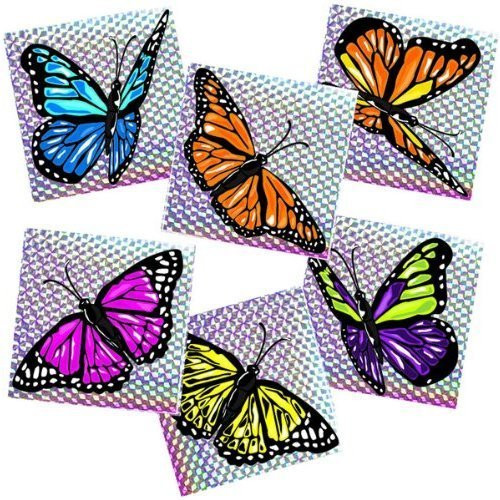 Rhode Island Novelty 144 (1 Gross) ~ Butterfly Prism Stickers ~ Approx. 1.25" ~ Assorted ~ New