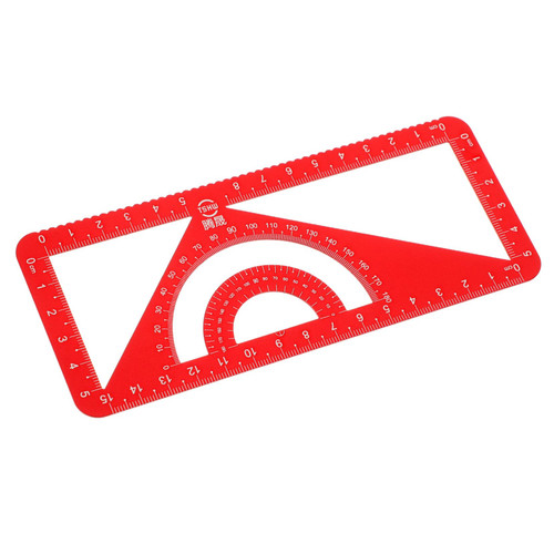 NUOBESTY Set Metal Ruler Straight Ruler Suit Tool Triangle Drafting kit Architect Scale Ruler Protractor Drafting Supplies Measuring Ruler Clear arm Swing Aluminum Alloy Office Multipurpose