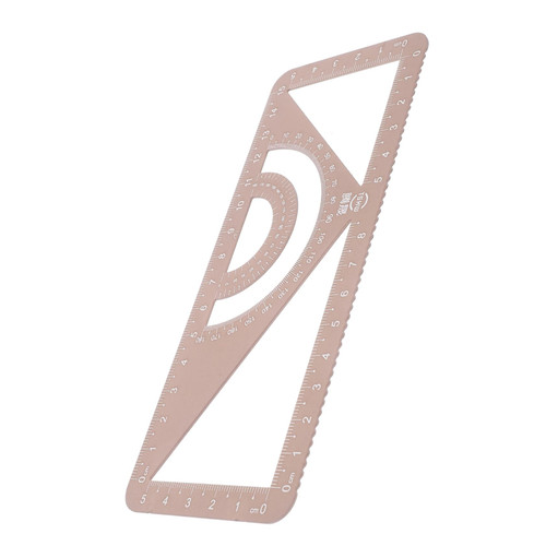 VILLCASE Geometry Compass Ruler Triangle Ruler Compact Ruler Measuring Ruler Geometry Drafting Tools Protractor for Geometry Protractor and Compass Mechanical Student Metal Centimeter Ruler
