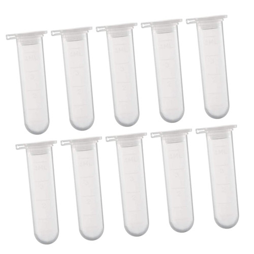 UKCOCO 50pcs Centrifuge Tube Vials with Caps Sample Tubes Glass Test Tubes Microcentrifuge Micro Centrifuge Lab Tubes Glass Vials Glass Bottle with Scale White Polypropylene