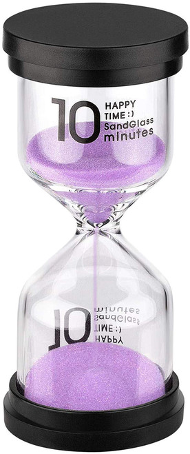 SuLiao Hourglass Sand Timer 10 Minute: Plastic Sand Clock, Purple Sand Watch 10 Min, Large Reloj De Arena 10 Minutos, Colorful Hour Glass Sandglass for Kids, Games, Classroom, Kitchen, Decorative