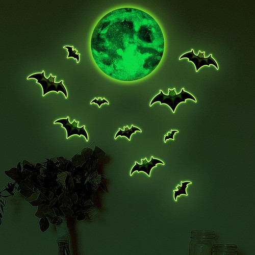 Halloween Glow in The Dark Wall Stickers Luminous Moon Bat Stickers Window Clings Halloween Wall Decals Cute Pink Halloween Pattern Night Glow Window Wall Decorations for Halloween Theme Party House Halloween Glow in The Dark Wall Stickers Luminous Moon Bat Stickers Window Clings Halloween Wall Decals Cute Pink Halloween Pattern Night Glow Window Wall Decorations for Halloween Theme Party House