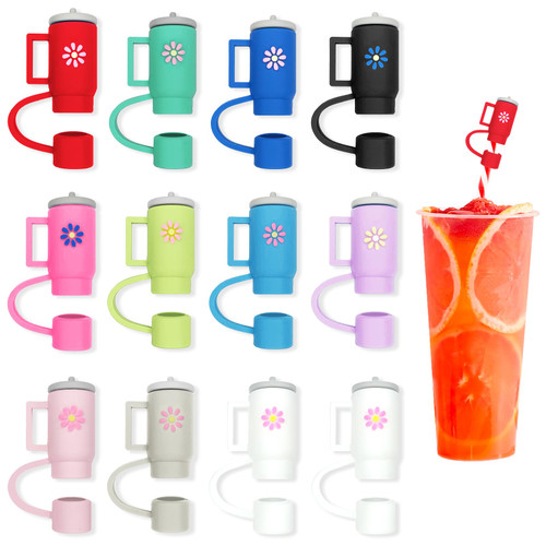 6,12Pcs Straw Cover Cap for Cup, Silicone Straw Covers Cap for Cup Straw Accessories, Straw Protectors Tips Cover for Reusable Drinking Straws (12) 6,12Pcs Straw Cover Cap for Cup, Silicone Straw Covers Cap for Cup Straw Accessories, Straw Protectors Tips Cover for Reusable Drinking Straws (12)