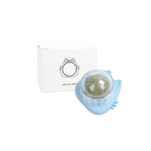ZLCO Catnip Balls,Pure Natural Mint Leaf Rotating Interactive Cat Toys, Teeth Cleaning Catmint Toy for Cat, Edible Cat nips Organic Ball,Catnip Wall Toys (Blue)