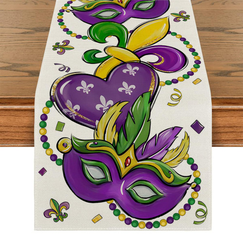 Mardi Gras Table Runner New Orleans Brazi Carnival Tablecloth Fat Tuesday Decor Mardi Gras Decorations for Home Table Mardi Gras Table Runner New Orleans Brazi Carnival Tablecloth Fat Tuesday Decor Mardi Gras Decorations for Home Table