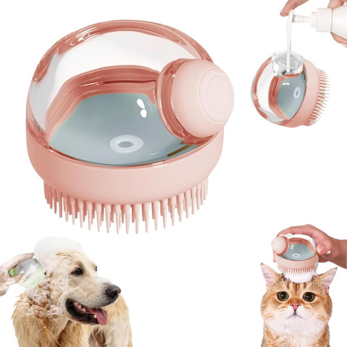 sotfkd Dog Bath Scrubber Brush, Pet Dog Grooming Massage Shampoo Bath Brush with Soap and Shampoo Dispenser Soft Silicone Bristle for Long Short Haired Dogs Cats Shower sotfkd Dog Bath Scrubber Brush, Pet Dog Grooming Massage Shampoo Bath Brush with Soap and Shampoo Dispenser Soft Silicone Bristle for Long Short Haired Dogs Cats Shower