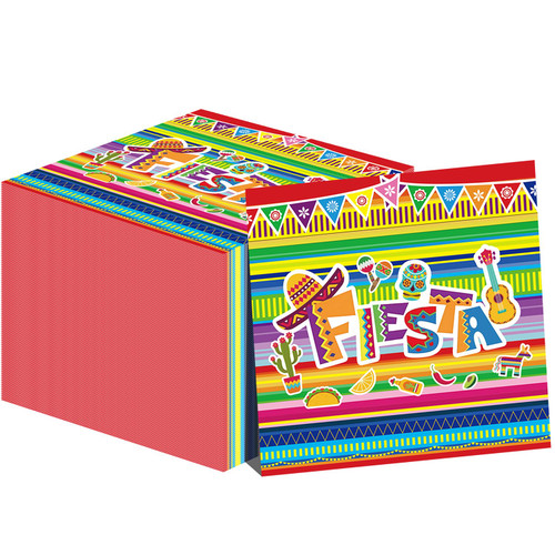 48 PCS Mexican Fiesta Napkins Mexico Guest Paper Napkins Cinco De Mayo Disposable Hand Towels for Mexican Taco Fiesta Cinco De Mayo Birthday Party Supplies