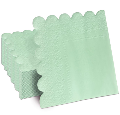 50 Pcs Sage Green Scalloped Cocktail Napkins Beverage Napkins Dessert Napkins Disposable Paper Napkins for Birthday, Wedding,Anniversary Party, Baby Shower, 5 x 5 Inch Folded 50 Pcs Sage Green Scalloped Cocktail Napkins Beverage Napkins Dessert Napkins Disposable Paper Napkins for Birthday, Wedding,Anniversary Party, Baby Shower, 5 x 5 Inch Folded