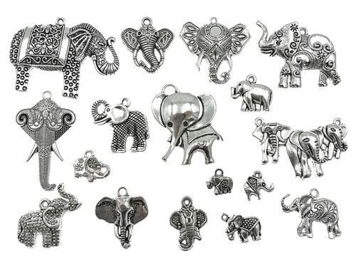 Kinteshun Assorted Elephant Charm Pendant Connector for DIY Jewelry Making Accessaries(17pcs,Antique Silver Tone) Kinteshun Assorted Elephant Charm Pendant Connector for DIY Jewelry Making Accessaries(17pcs,Antique Silver Tone)