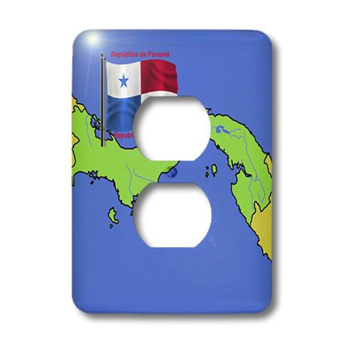 3dRose lsp_47677_6 Flag and Map Republic of Panama Printed in Both English and Spanish. Outlet Cover 3dRose lsp_47677_6 Flag and Map Republic of Panama Printed in Both English and Spanish. Outlet Cover