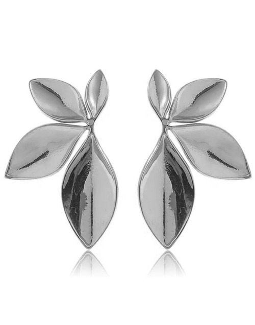 Gold Statement Leaf Earrings for Women Large Geometric Dangle Earrings Bohemian Elegant Leaf Drop Earrings Ginkgo Leaf Stud Earrings Jewelry Gift ?Silver?