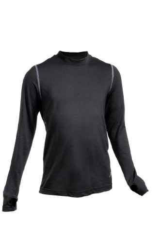 Terramar Thermolator Climasense 4-Way Stretch Brushed Crew Hoodie, Black, Large (14-16)
