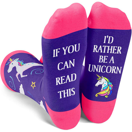 Zmart Funny Socks for Women Girls Crazy Socks, Unicorn Gifts for Girls Women Unicorn Socks Unicorn Presents Fun Rainbow Socks Pride Socks for Women Men