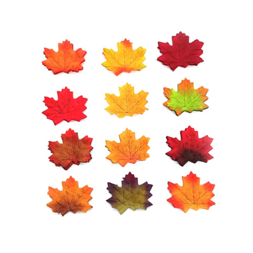 Abaodam 100pcs Autumn Maple Leaf Maple Leaves for Crafts Artificial Autumn Leaves Acorns for Decorations Maple Leaf Garland Wreath Decor Leaves for Decoration Faux Fall Leaves Plant Photo