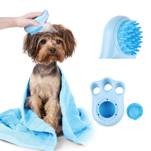 Dog Bath Brush, Dog Bath Brush Scrubber Soft Silicone Pet Shower Grooming Shampoo Massage Dispenser Grooming Shower Brush for Short Long Haired Dogs and Cats Washing (Blue) Dog Bath Brush, Dog Bath Brush Scrubber Soft Silicone Pet Shower Grooming Shampoo Massage Dispenser Grooming Shower Brush for Short Long Haired Dogs and Cats Washing (Blue)