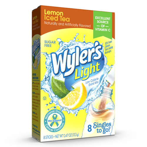 Wyler's Light Singles Water Drink Mix To Go Powder Packets, Lemon Iced Tea, 8 Count Wyler's Light Singles Water Drink Mix To Go Powder Packets, Lemon Iced Tea, 8 Count