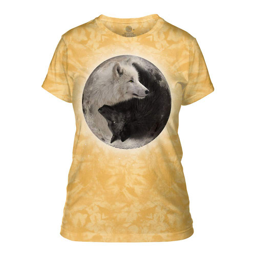 The Mountain Women's Yin Yang Wolves Apparel, Yellow, XL