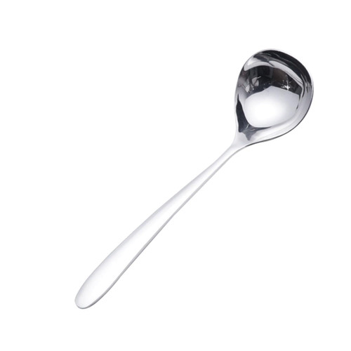 RUNROTOO 304 Large Soup Ladle Soup Spoon Big Ladle Spoons Handle Spoon Metal Cooking Spoon Serving Utensils Stainless Steel Kitchen Cutlery Big Soup Ladle Mixing Spoon Pointed Tail