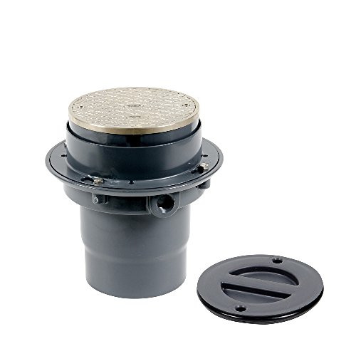 TP424N 4-Inch True Set PVC Flanged Cleanout with 6-inch Round Nickel Bronze Cover