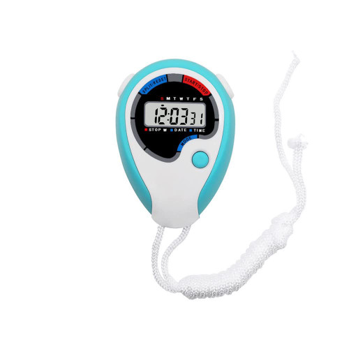 Stop Watch, Digital Stopwatch Timer?Electronic Sports Handheld LCD Chronograph?Ideal for Sports Coaches Fitness Coaches and Referees (Light Blue)