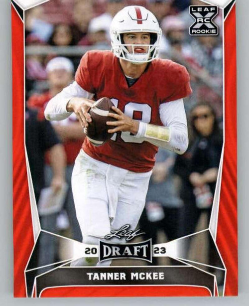 2023 Leaf Draft Red #70 Tanner McKee Standford Cardinals RC Rookie Football Trading Card 2023 Leaf Draft Red #70 Tanner McKee Standford Cardinals RC Rookie Football Trading Card