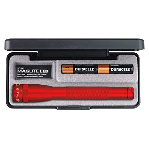 Maglite Mini LED 2-Cell AA Flashlight in Presentation Box, Red