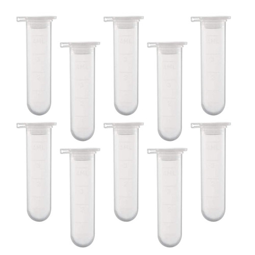 GLEAVI Microcentrifuge Tubes 50pcs Centrifuge Tube Micro Centrifuge Lab Tubes Test Tubes Sample Tubes Vials with Caps Centrifugal Tube Vials White Scale Plastic Polypropylene