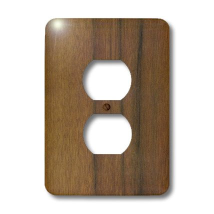3dRose lsp_41603_6"Hickory Wood" 2 Plug Outlet Cover