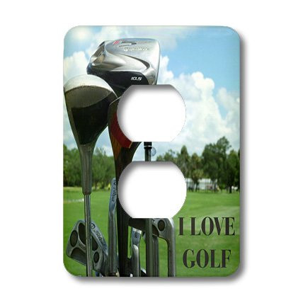 3dRose lsp_31152_6 Two Plug Outlet Cover with Loving Golf