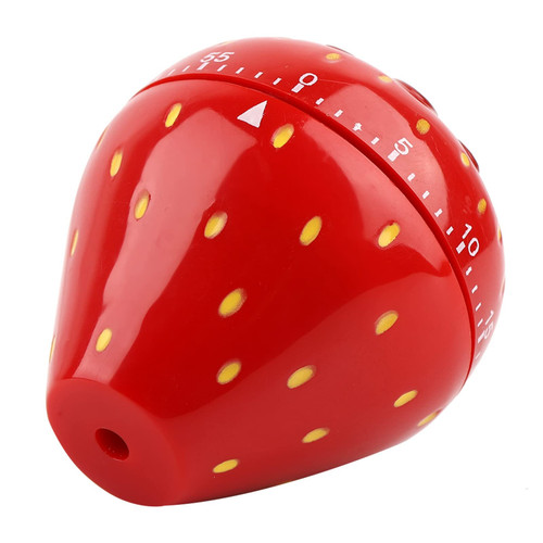 Digital Timer, Kitchen Timers for Cooking, Strawberry Shaped 60 Minutes Mechanical Time Reminder, Wind Up Timer Clock for Baking Home