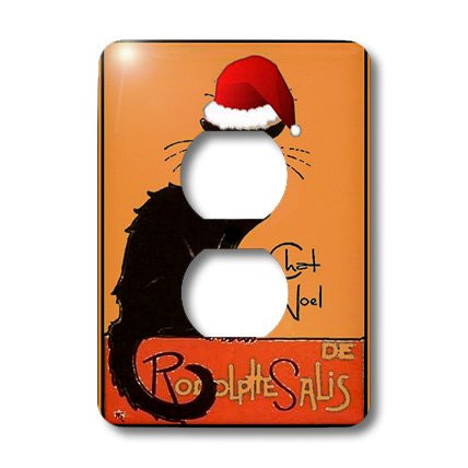 3dRose lsp_47077_6"Le Chat Noel" Outlet Cover
