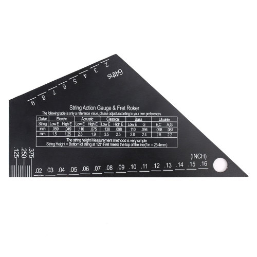 Guitar String Action Gauge, Guitar String Height Ruler,Guitar Fret Rocker,Buzzing Fret Catcher Luthier Tools, Precise Etched,Ruler Guitar Measuring Tool for Classical Electric Acoustic Guitar Bass