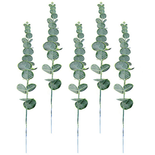 Cabilock 5pcs Eucalyptus Money Leaf Faux Greenery Green Artificial Flowers Simulation Eucalyptus Artificial Leaves Home Decor Fake Eucalyptus Leaf Green Plants Wedding Plastic