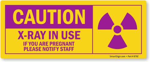 SmartSign "Caution - X-Ray in Use" Label | 4" x 10" Laminated Vinyl