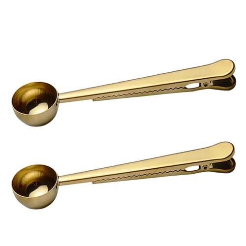 Jaquiain 2 in 1 Multifunctional Condiment Spoon Coffee Spoon Spoon with Clip Coffee Measure Stainless Steel Measuring Teaspoon