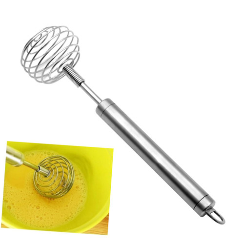 TIDTALEO Egg Frother Manual Egg Beater Mixer for Coffee Hand Blender Small Wire Whisk Spiral Blender Hand Egg Mixer Dough Stirrer Cooking Whisk Egg Beaters Spring Cream Sauce