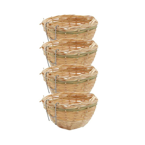 Pzzsdato 4Pcs Handwoven Nest Cage House Hatching Breeding Cave for Parrot, Canary or Cockatiel or Other Birds Finch Nest Birds Nest Canary Nest Bird Nest for Cage